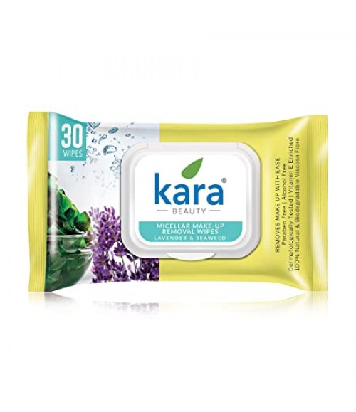 Kara Face Wipes, Seaweed & Lavender, 30 Pieces